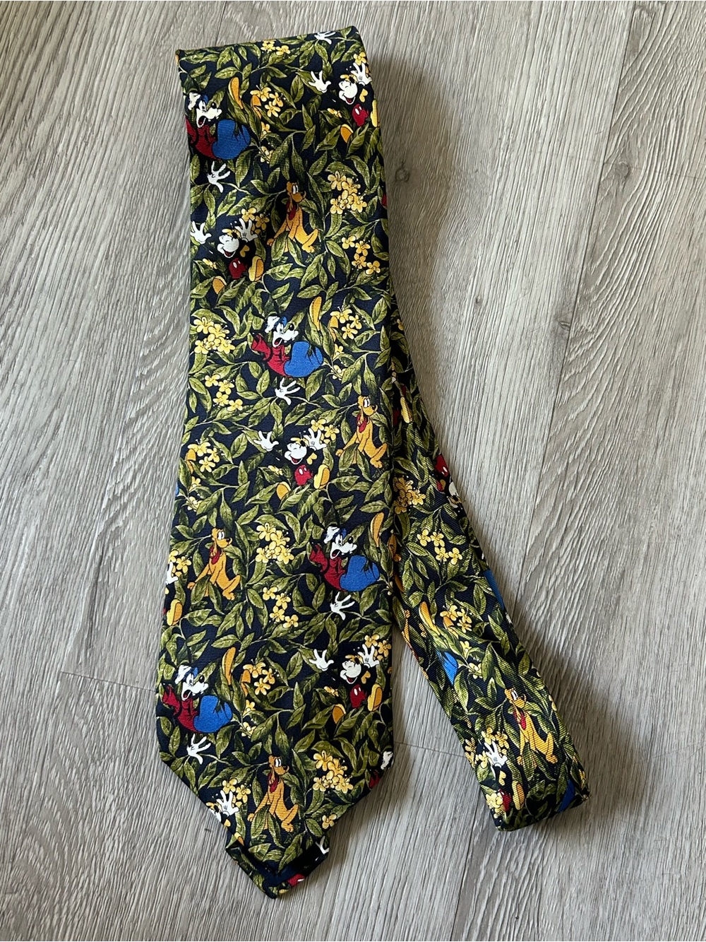 Disney Silk Tie Pluto Mickey Mouse Goofy Tie Rack Italy Excellent